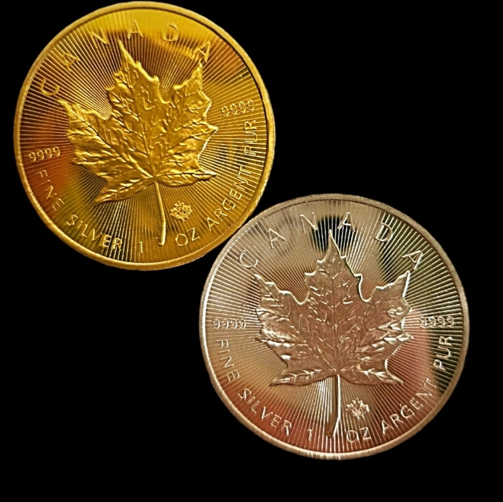 Silver & Gold 2023 Elizabeth ll Canada Maple Leaf Collector's Coins